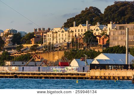 Sydney, Australia - March 26, 2016: Barangaroo Point Construction Site