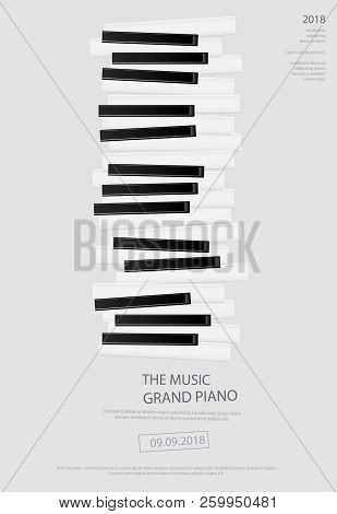 Music Grand Piano Poster Background Template Vector Illustration