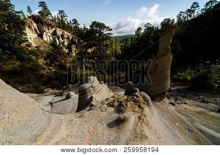 Rock Formations Paisaje Lunar On Canary Island Tenerife, Spain