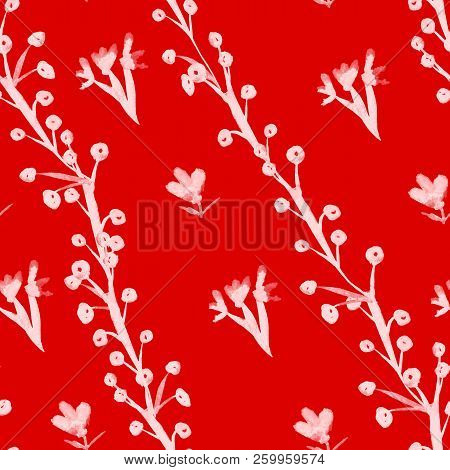 Simlpe Seamless Pattern. Abstract Watercolor Free Hand Drawn Illustration For Wrapping, Background, 