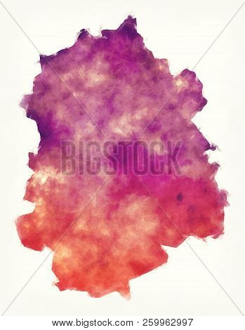 Pirkanmaa Region Watercolor Map Of Finland In Front Of A White Background