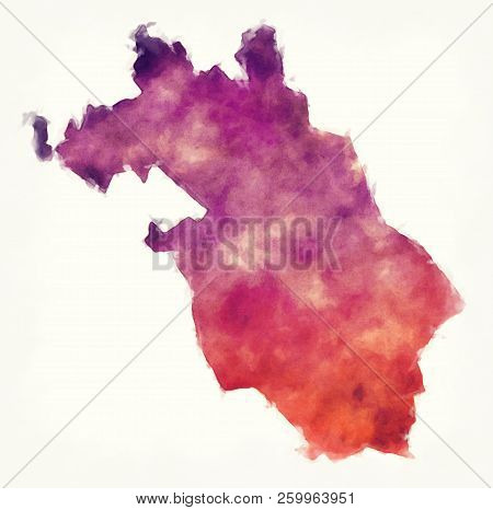 Central Ostrobothnia Region Watercolor Map Of Finland In Front Of A White Background