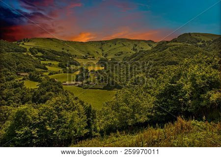 Mountainous Landscape At Sunrise In The Pyrenees
