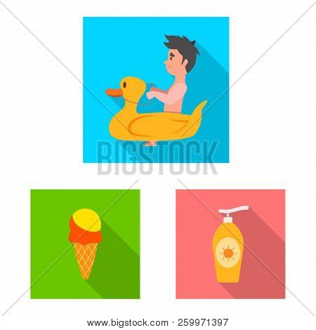 Vector Illustration Of Pool And Swimming Sign. Collection Of Pool And Activity Stock Vector Illustra