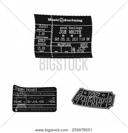 Vector Illustration Of Ticket And Admission Icon. Set Of Ticket And Event Stock Vector Illustration.