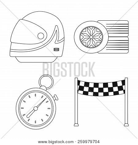 Vector Design Of Car And Rally Logo. Set Of Car And Race Vector Icon For Stock.