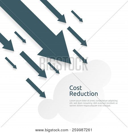 Business Finance Crisis Concept. Money Fall Down Symbol. Arrow Decrease Economy Stretching Rising Dr
