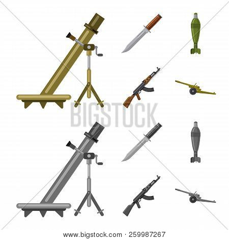 Vector Design Of Weapon And Gun Icon. Set Of Weapon And Army Stock Symbol For Web.