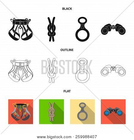 Vector Design Of Mountaineering And Peak Icon. Collection Of Mountaineering And Camp Vector Icon For