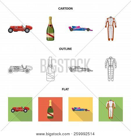 Vector Design Of Car And Rally Logo. Set Of Car And Race Vector Icon For Stock.