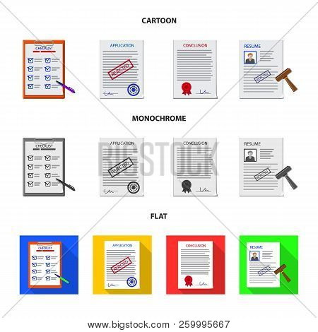 Vector Design Of Form And Document Symbol. Set Of Form And Mark Stock Symbol For Web.