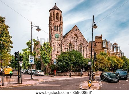London / Uk - September 16 2018: View Of Saint Joseph Roman Catholic Church, In Cromwell Ave, Highga