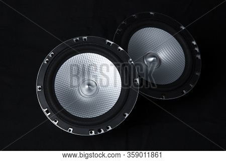 Car Audio System On A Black Background.subwoofer.