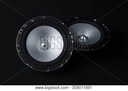 Car Audio System On A Black Background.subwoofer.
