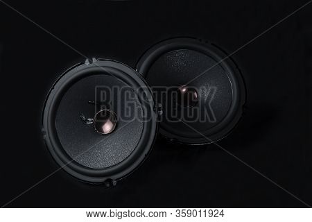 Car Audio System On A Black Background.subwoofer.