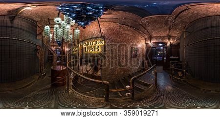 Minsk, Belarus - May, 2018: Full Seamless Hdri Panorama 360 Degrees Angle View In Interior Of Entran
