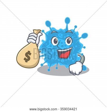 Rich Andecovirus Cartoon Design Holds Money Bags