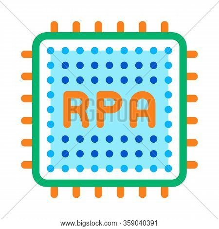 Rpa Chip Icon Vector. Rpa Chip Sign. Color Contour Symbol Illustration