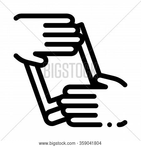 Hand Over Book Icon Vector. Hand Over Book Sign. Isolated Contour Symbol Illustration