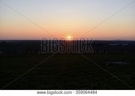 Beautiful Sunset Overlooking The Colorful Sky In The Czech Republic.