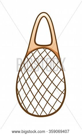 Beige Textile Mesh Ecobag Isolated Illustration On White Background