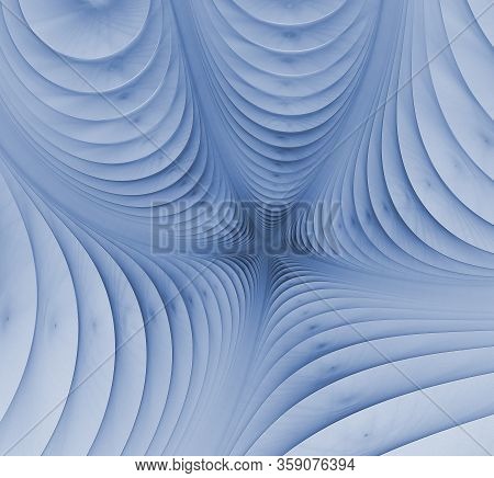 Blue Abstract Background With A Stylized Star. The Rays Of The Star Are Connected By Arcs. Computer 