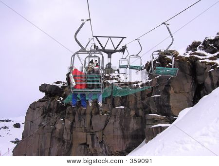 Going Up On A Ski Lift