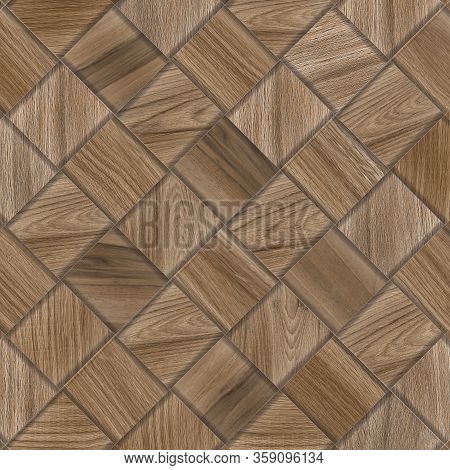 Wooden Geometric Shapes 3d Chex Pattern Tile.