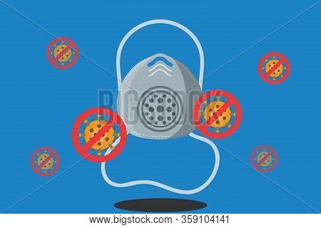 Illustration Vector Graphic Of Cartoon Medical Mask And Corona Virus Concept Design. Surgical Mask V
