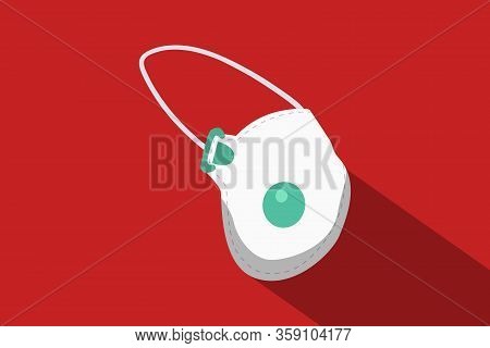 Illustration Vector Graphic Of Cartoon Medical Mask Isolated On Red Background. Surgical Mask Vector