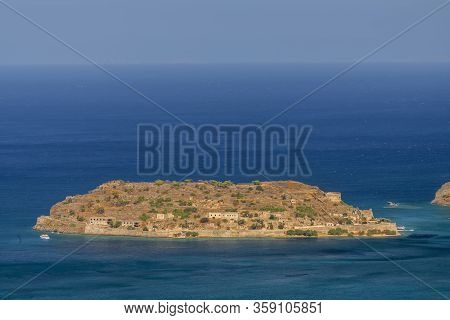 Aerial View Of Spinalonga Island, Crete, Greece