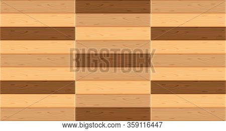 Parquet Wooden Flooring In Top View For Background, Illustration Parquet Floor Empty, Wooden Panel T