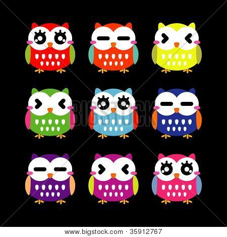 Chouettes mignon ensemble