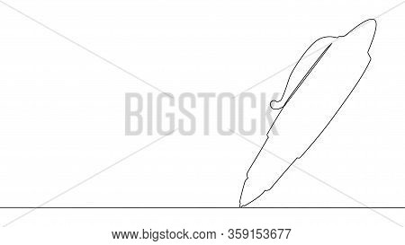 One Line Drawing.pen. Continuous Line Art. Ballpoint Pen. Biro. Hand Drawn Minimalist Design.