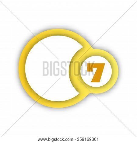 Paper Cut Number Seven Letter. Realistic 3d Multi Layers Papercut Effect Isolated On White Backgroun
