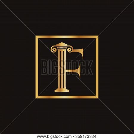 Attorney & Law Letter F Logo With Creative Modern Rectangular Vector Template. Law Business Letter F
