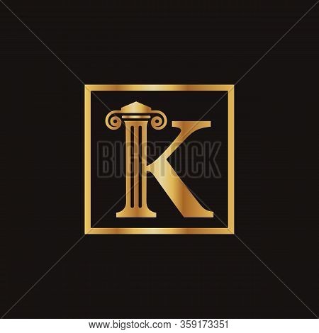 Attorney & Law Letter K Logo With Creative Modern Rectangular Vector Template. Law Business Letter K