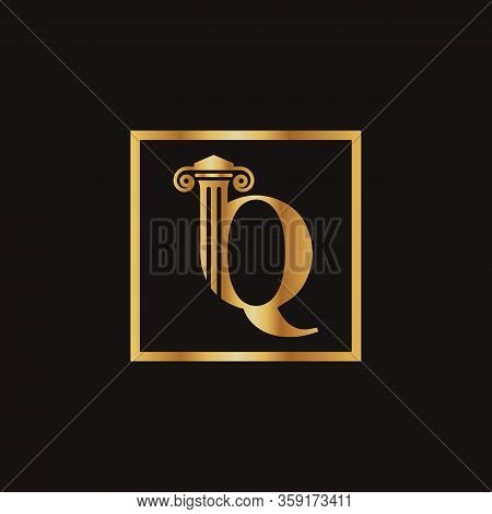 Attorney & Law Letter Q Logo With Creative Modern Rectangular Vector Template. Law Business Letter Q