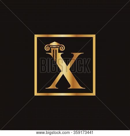 Attorney & Law Letter X Logo With Creative Modern Rectangular Vector Template. Law Business Letter X