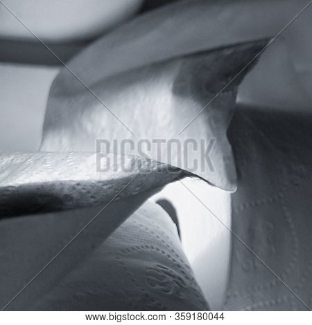 Dramatic Close Up Of Toilet Paper Supply