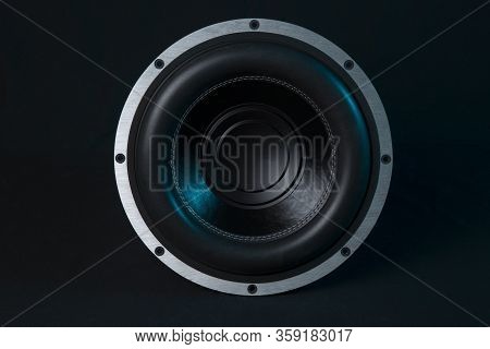 Car Audio System On A Black Background.subwoofer.
