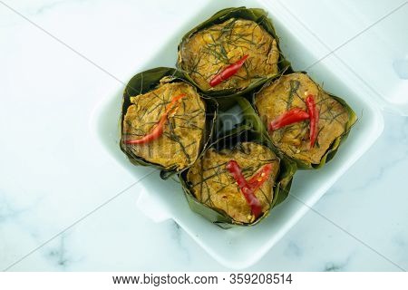 Thai Steamed Curried Fish (hor Mok Pla) In Foam Box. Thai Traditional Food Style