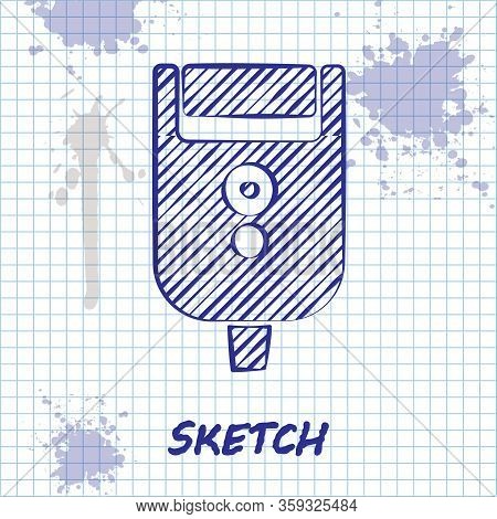 Sketch Line Electric Razor Blade For Men Icon Isolated On White Background. Electric Shaver. Vector 