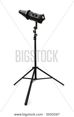 Studio Strobe isoleret på hvid baggrund
