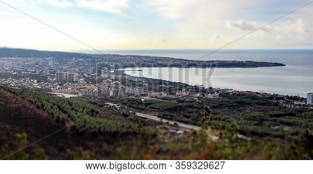View Of The City Center And The Bay From The Mountains