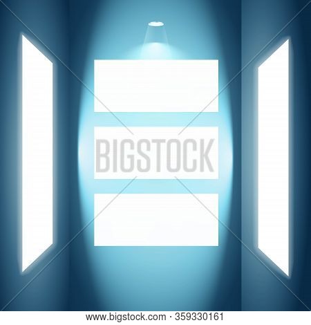 Empty Display Frame With Spot Light Music Festival Poster Template No3