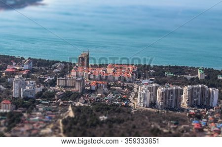 View Of The Miniature Building And The Sea