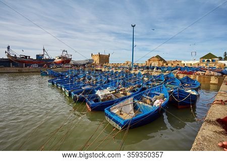 Sqala Du Port, A Defensive Tower At The Fishing Port Of Essaouira, Morocco