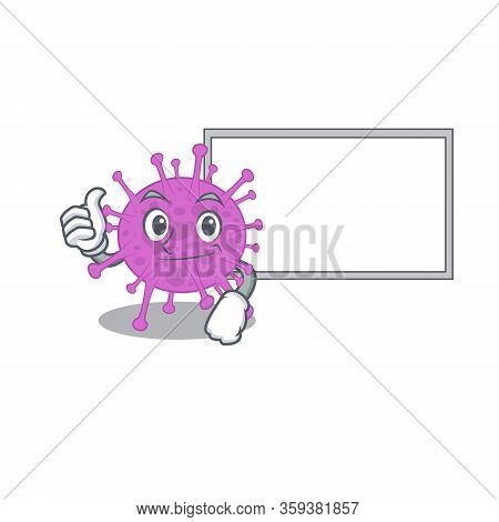 Humorous Avian Coronavirus Cartoon Design Thumbs Up Bring A White Board
