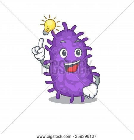 Mascot Character Design Of Bacteria Bacilli With Has An Idea Smart Gesture